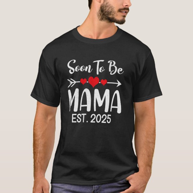 T-shirt Future Maman Établie 2025 Grossesse Nouvelle Mère (Devant)