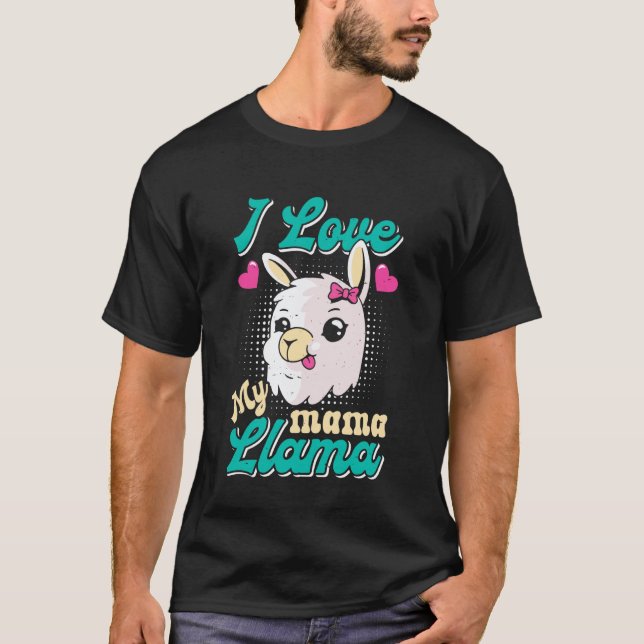 T-shirt Future Maman J'AIME MA MAMAN LLAMA Drôle Maman (Devant)