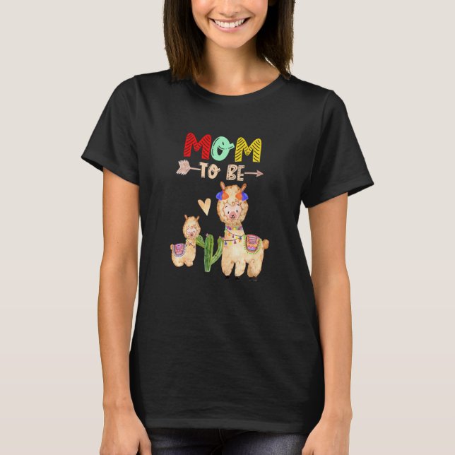 T-shirt Future Maman Llama Baby Shower (Devant)