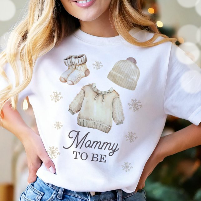 T-shirt Future Maman Maman-de-venir Shower de Bébé d'Hiver (Créateur téléchargé)