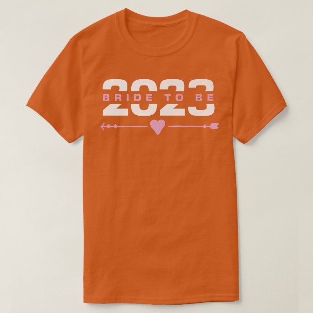 T-shirt Future Mariée 2023 Lettres Roses Fiançailles  (Design devant)