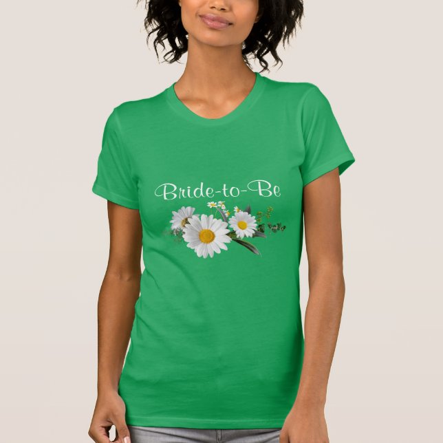 T-shirt Future mariée, mariée blanc marguerites, (Devant)