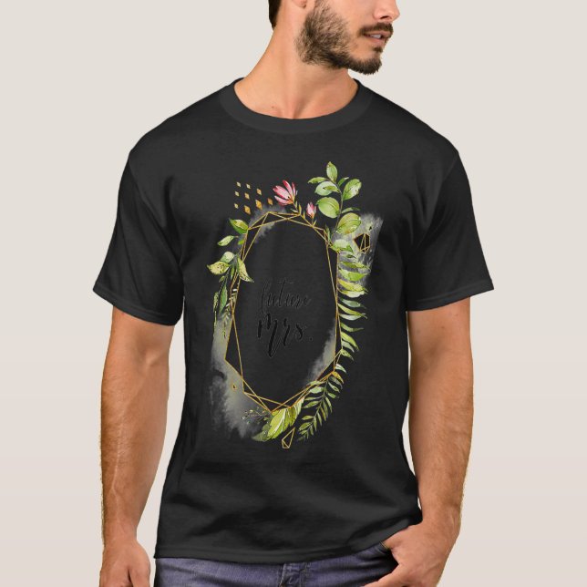 T-shirt Future Mme Floral Diamond Fiancée Bachelorette (Devant)