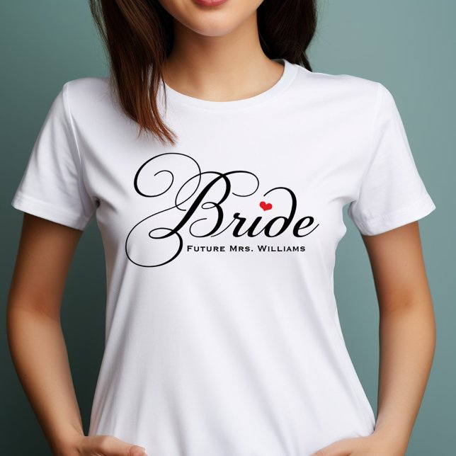 T-shirt Future Mme Mariée personnalisée Écriture Mariage (Créateur téléchargé)