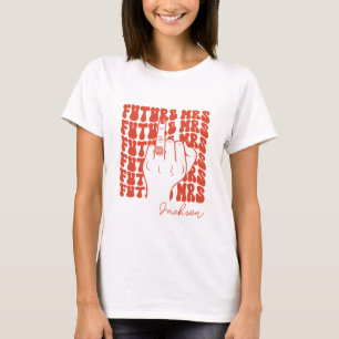 T-shirt Future Mme Nom de Famille Personnalisé Gras Mariée