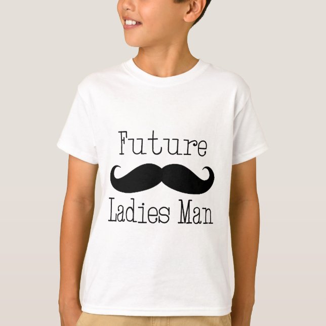 T-shirt Future moustache d'homme de dames (Devant)