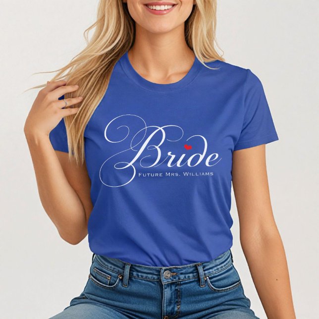 T-shirt Future Mrs Blue élégante Bride Femme (Créateur téléchargé)