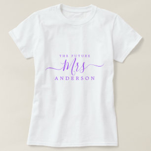 T-shirt Future Mrs Chic Script Nom personnalisé Future mar