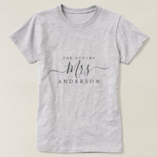 T-shirt Future Mrs Chic Script Nom personnalisé Future mar