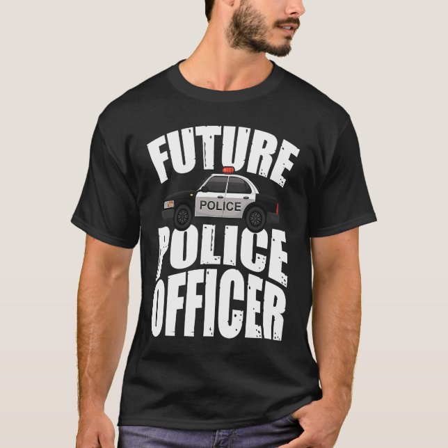 T-shirt Future Police Officer Blue Line (Devant)