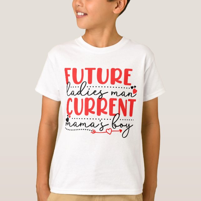 T-shirt Futures dames Homme Current Mama's Boy Valentine K (Devant)