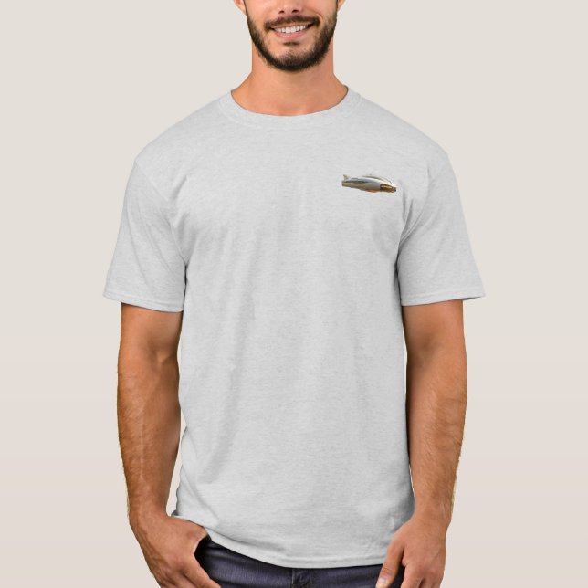 T-shirt futuriste avec voiture volante (Devant)