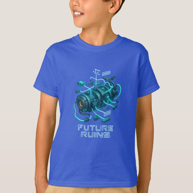 T-shirt FUTURS RUINES – Conception de moteur cybernétique  (Devant)