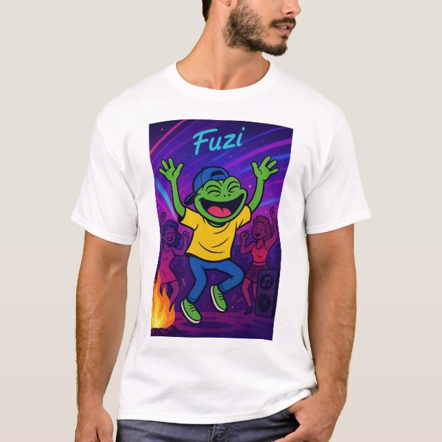 T-shirt FUZI - Fête Heure ! Chemise de la grenouille dansa (Devant)