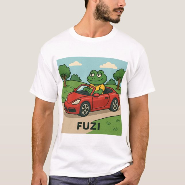 T-shirt FUZI - Roadtrip King | Grenouille cool dans une co (Devant)