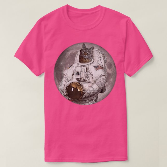 T-shirt Fuzz Aldrin Chats Dans L'Espace Astral Design Cosm (Design devant)