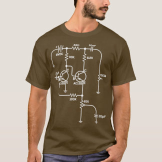 T-shirt Fuzz Pedal Schéma Circuit Musicien Fil À Main Gi