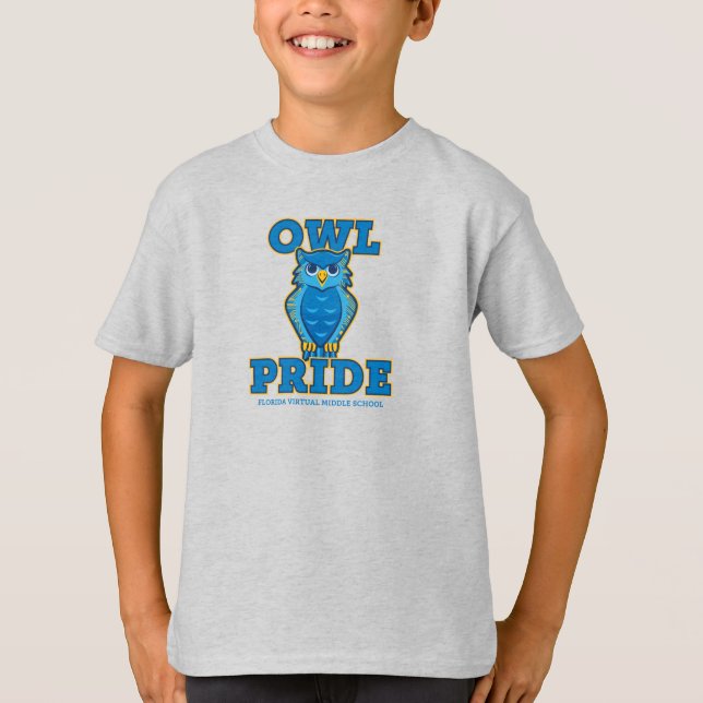 T-shirt FVMS Owl Pride, Ash/Jeune (Devant)