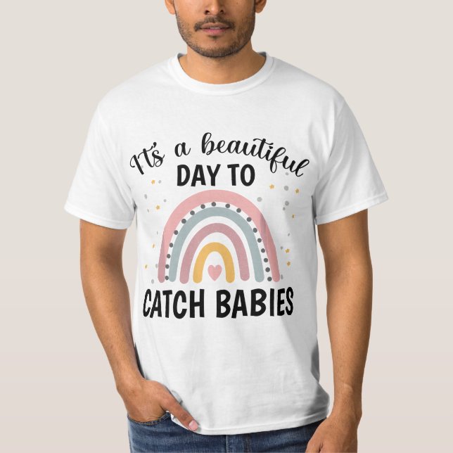 T-shirt g6Dj Rainbow Catch Babies NICU Labor and Delivery  (Devant)