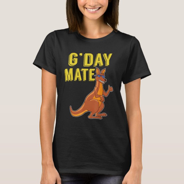 T-shirt G Day Mate GDay Australien Kangaroo Aussie (Devant)