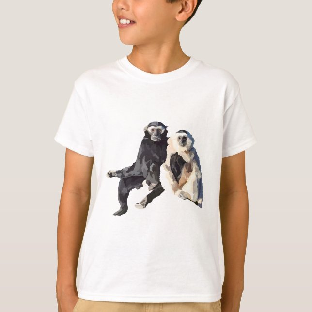 T-shirt G est pour Gibbon.Gibbon Artwork Graceful Primate  (Devant)