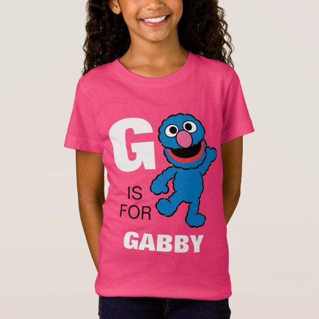 T-Shirt G est pour Grover | Ajouter Votre Nom (Devant)