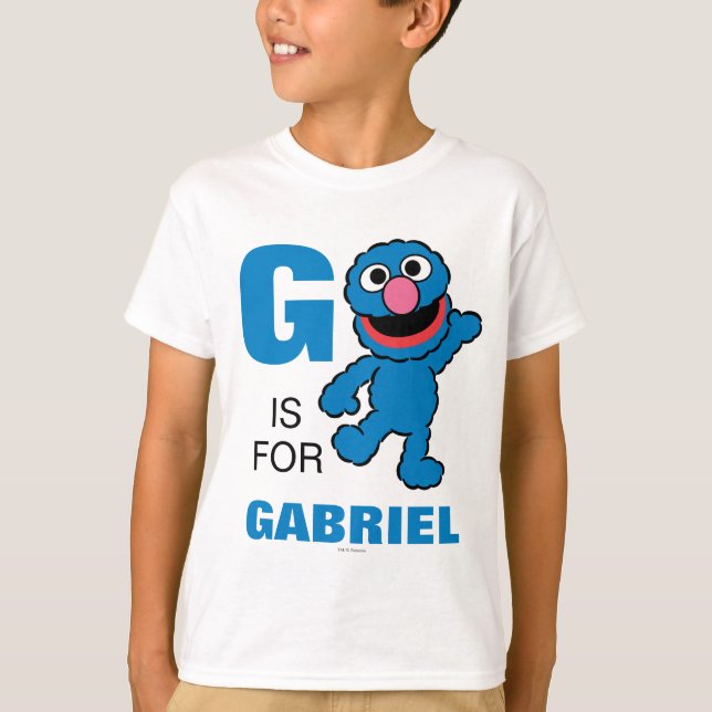 T-shirt G est pour Grover | Ajouter Votre Nom (Devant)