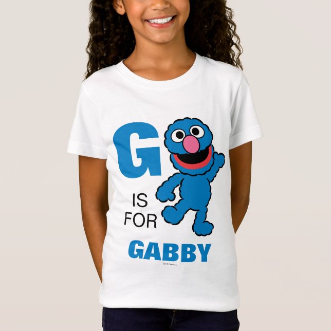 T-Shirt G est pour Grover | Ajoutez votre nom (Devant)