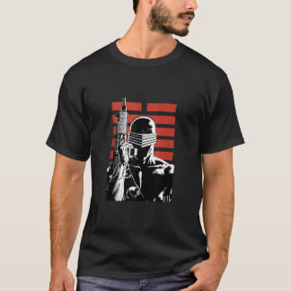 T-shirt G I Joe Snake Eyes Rétro Rouge Bac Portrait
