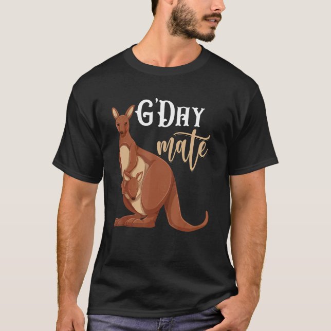T-shirt G Jour Mate Zoo Animal Aussie Australie Kangaroo (Devant)