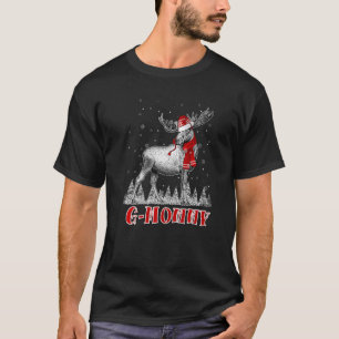 T-shirt G Maman Moose Porter le chapeau du Père Noël Corre