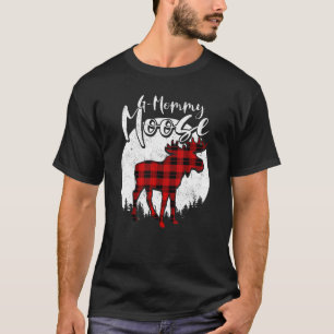 T-shirt G Momie Moose Rouge Plaid Buffalo Famille Correspo