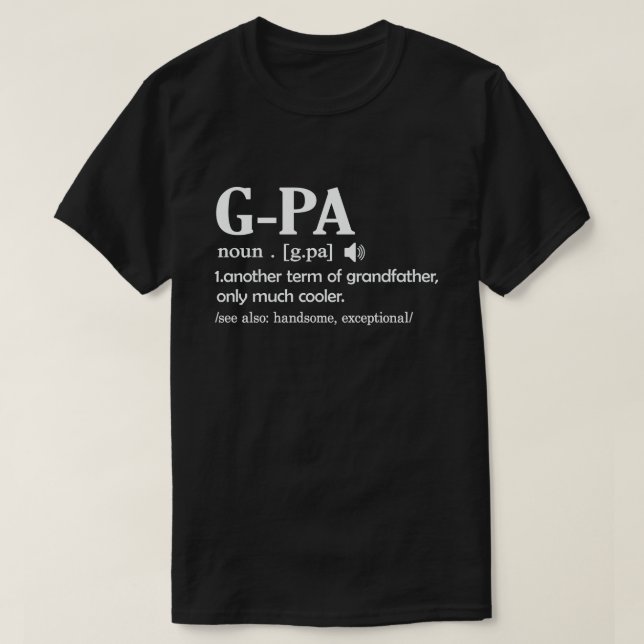 T-shirt G-pa Définition Funny Meaning Cool Grandpa Poison (Design devant)