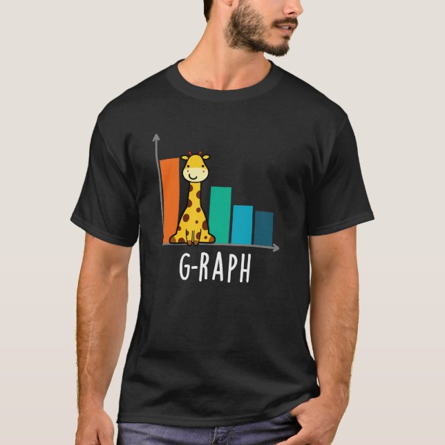 T-shirt G-raph Funny Giraffe Graph Pun Graph Dark BG (Devant)