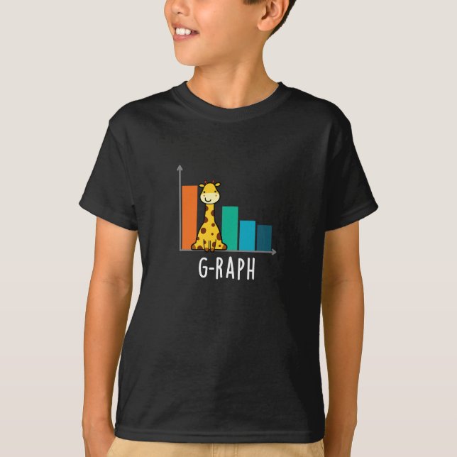 T-shirt G-raph Funny Giraffe Graph Pun Graph Dark BG (Devant)