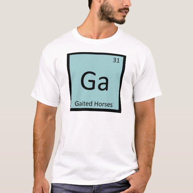 T-shirt Ga - Chevaux à allure Chimie Élément Symbole (Devant)