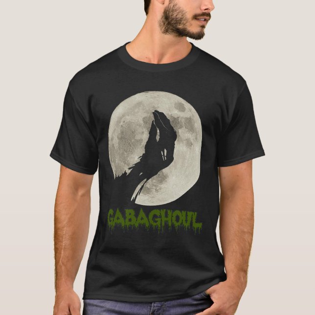 T-shirt Gabaghoul Amusante Lune à main Halloween (Devant)