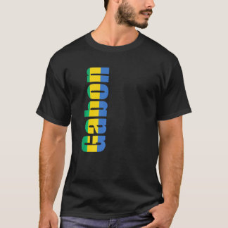 T-shirt Gabon avec des couleurs de drapeau sur le côté de