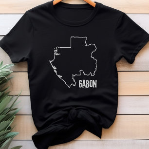T-shirt Gabon Carte de la frontière du pays Plan de la fro