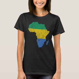 T-shirt Gabon Drapeau Afrique Continent Silhouette Cadeau 