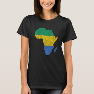 T-shirt Gabon Drapeau Afrique Continent Silhouette Cadeau 