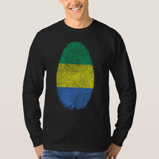 T-shirt Gabon Drapeau Empreinte Il Est Dans Mon Adn Pour G (Devant)