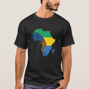 T-shirt Gabon Drapeau Gabonais Afrique Carte Hérite Ethniq