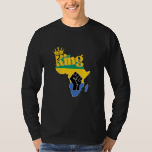 T-shirt Gabon Roi Avec Drapeau Gabonais En Afrique Carte P