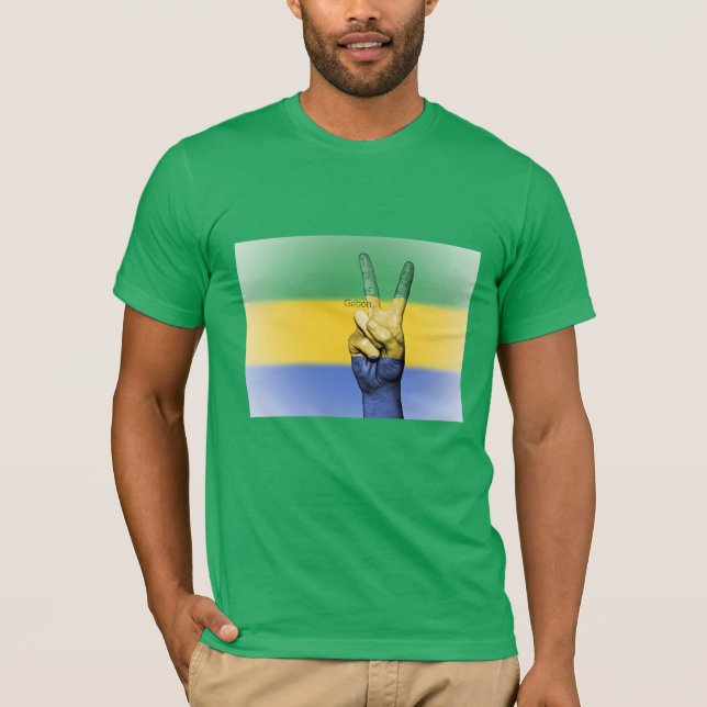 T-shirt Gabon, signe de paix, (Devant)