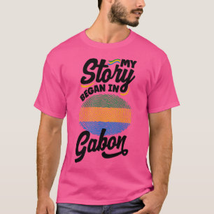T-shirt Gabonais Gabon Gabonais Drapeau Mon Histoire A Com