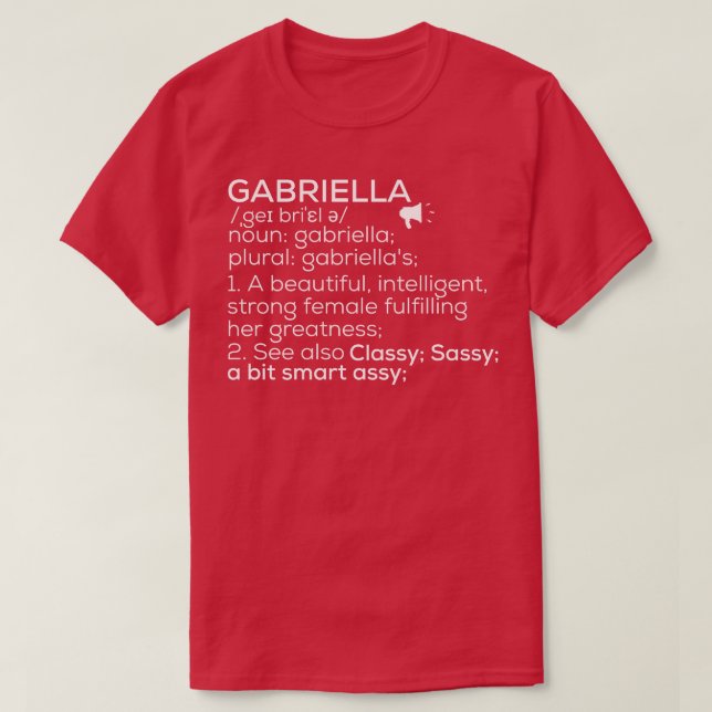 T-shirt Gabriella Nom Gabriella Définition Gabriella Fema (Design devant)