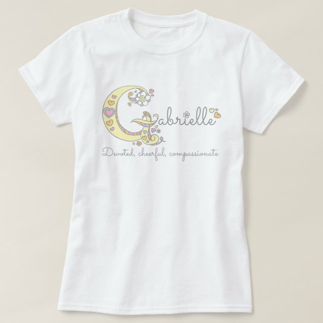 T-shirt Gabrielle filles nom de la coutume décorative sign (Design devant)