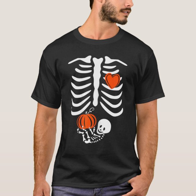 T-shirt Gag Thanksgiving Pregnancy Announcement  Skeleton  (Devant)