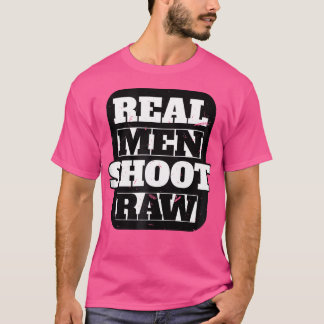 T-shirt Gag Vintage Real Men Shoot Raw Funny Photography G